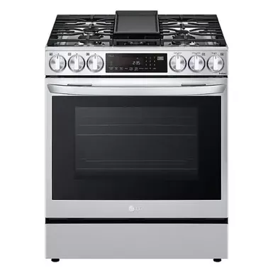 LG - 6.3 Cu. Ft. Smart Slide-In Gas True Convection Range with EasyClean and Air Fry - Stainless Steel