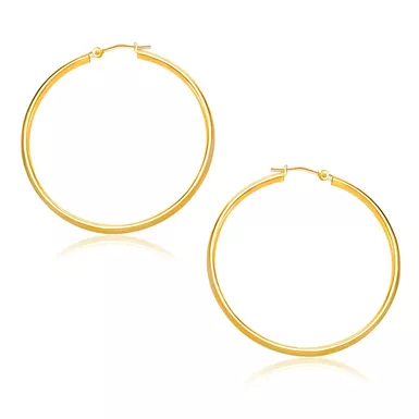 14k Yellow Gold Polished Hoop Earrings (30mm)