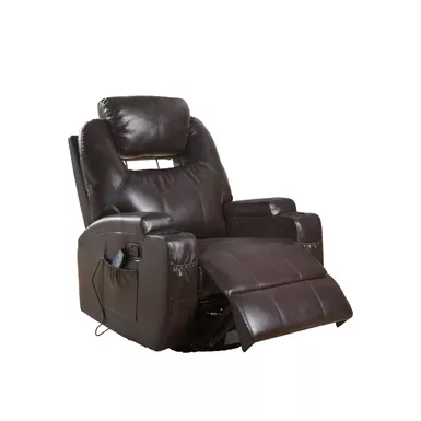 ACME Waterlily Motion Rocker Recliner w/Swivel, Brown Synthetic Leather