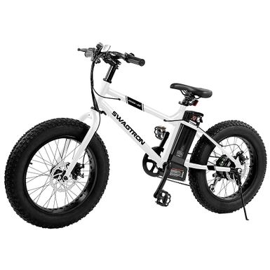 image of Swagtron - EB-6 20" Electric Bike w/ 20-mile Max Operating Range & 18.6 mph Max Speed - White with sku:bb21543062-6410613-bestbuy-swagtron