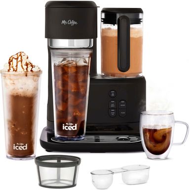 image of Mr. Coffee Frappe Single-Serve Iced and Hot Coffee Maker/Blender - Black with sku:bb21810924-6473962-bestbuy-mr.coffee