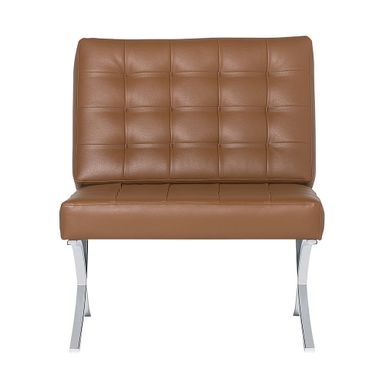 image of Studio Designs Home Attrium Modern Blended Leather Accent Chair - Caramel Light Brown with sku:bb22122434-6540215-bestbuy-studiodesigns