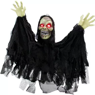 Animatronic Groundbreaker Ghoul with Lights and Sound, Indoor or Covered Outdoor Halloween Decoration