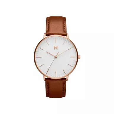 image of MVMT - Mens Legacy Slim Eagle Tan Leather Strap Watch White Dial with sku:28000086-d-powersales