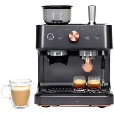 Café - Bellissimo Semi-Automatic Espresso Machine with 15 bars of pressure, Milk Frother, and Built-In Wi-Fi - Matte Black