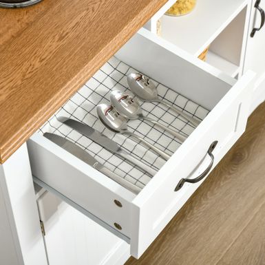 HOMCOM 42" Accent Sideboard Storage Cabinet, Serving Buffet with Drawers and Adjustable Shelves for Dining Room, Living Room - White