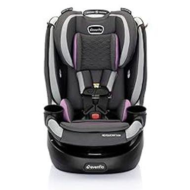 image of Evenflo Revolve360 Slim 2-in-1 Rotational Car Seat with Quick Clean Cover (Sutton Purple) with sku:b0btdl12c6-amazon