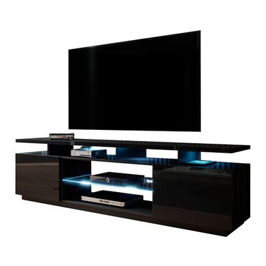 image of Eva-K Modern 71-inch TV Stand - Black with sku:rq7u4tduqgdfjwiacszgoqstd8mu7mbs-overstock
