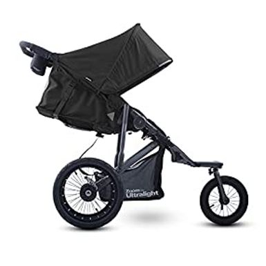 Joovy Zoom 360 Ultralight Jogging Stroller, Large Canopy, Lightweight Jogger, Extra Large Air Filled Tires, Black