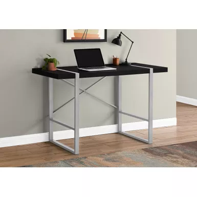 Computer Desk/ Home Office/ Laptop/ 48"L/ Work/ Metal/ Laminate/ Black/ Grey/ Contemporary/ Modern