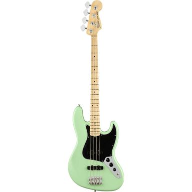 image of Fender American Performer Jazz Bass Guitar, Maple Fingerboard, Satin Surf Green with sku:fe0198612357-adorama