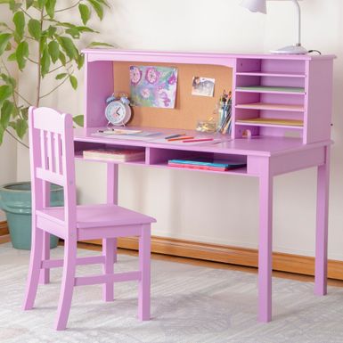 image of Guidecraft Media Desk Kid's Desk and Hutch with Chair - Purple with sku:9mwuvqptxkp7i7ydrnc8zastd8mu7mbs-overstock