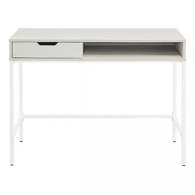 image of Contempo 40" Desk with Drawer and Shelf - White with sku:bb22066119-bestbuy