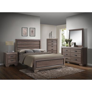 image of Lyndon Weathered Grey 4-piece Bedroom Set - 4-Piece King Bedroom Set with sku:9xkwftgqinbagpccvzvvrastd8mu7mbs-acm-ov