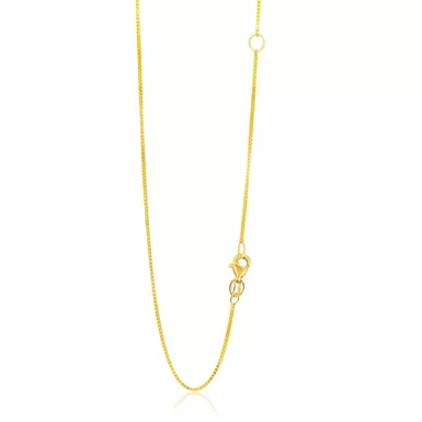 14k Yellow Gold Adjustable Box Chain 0.8mm (20 Inch)