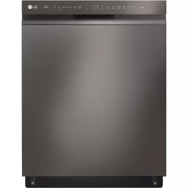 image of LG - 24" Front Control Smart Built-In Stainless Steel Tub Dishwasher with 3rd Rack, QuadWash, and 48dba - Black Stainless Steel with sku:ldfn4542d-almo