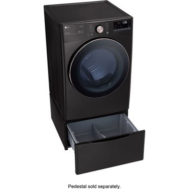 Alt View Zoom 16. LG - 7.4 Cu. Ft. Stackable Smart Electric Dryer with Steam and Built-In Intelligence - Black Steel