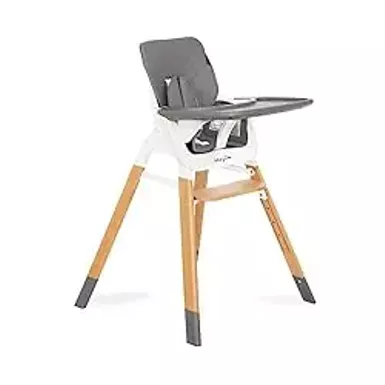 image of Dream On Me Nibble Wooden Compact High Chair in Light Grey ,  Light Weight ,  Portable , Removable seat Cover I Adjustable Tray I Baby and Toddler with sku:b09czhgkvn-amazon