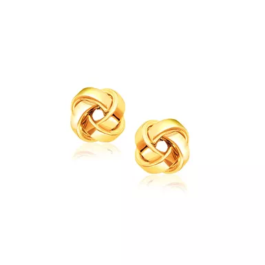 14k Yellow Gold Classic Love Knot Stud Earrings