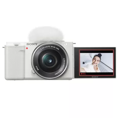 image of Sony - Alpha ZV-E10 Kit Mirrorless Vlog Camera with 16-50mm Lens - White with sku:isozve10wk-adorama
