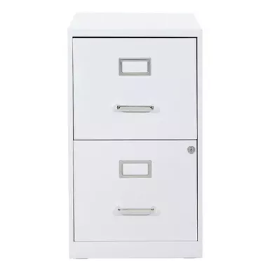 OSP Home Furnishings - 2 Drawer Locking Metal File Cabinet - White