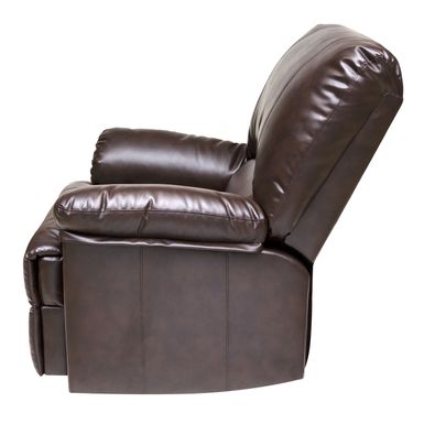 Brown Marbled Leather Relaxzen Rocker Recliner with Heat and Massage - Marble Brown