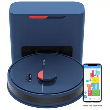 image of bObsweep - Dustin Wi-Fi Connected Self-Emptying Robot Vacuum and Mop - Navy with sku:bb22205167-bestbuy
