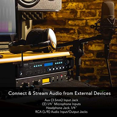 Headphone Multi Channel Bluetooth Preamplifier Receiver Pyle P3201BT Dual Microphone w// Echo USB AUX Wireless Streaming 3000 Watt Audio Home Speaker Sound Stereo Receiver w// Radio RCA LED