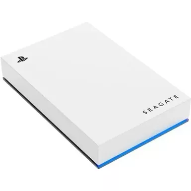 image of Seagate - Game Drive for PlayStation Consoles 5TB External USB 3.2 Gen 1 Portable Hard Drive with Blue LED Lighting - White with sku:bb22196046-bestbuy