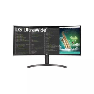 image of LG 35” VA HDR QHD UltraWide Curved Monitor, Black with sku:02km64-ingram