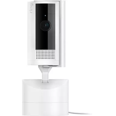 Ring - Pan-Tilt Indoor Security Cam with 360° Horizontal Pan Coverage, Live View & Two-Way Talk, and HD Video - White