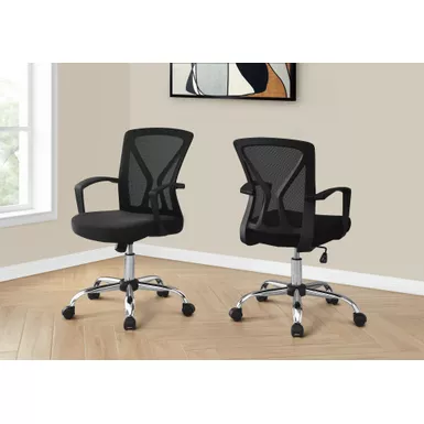 Office Star Products Work Smart Black Contemporary Ergonomic Adjustable  Height Swivel Upholstered Desk Chair in the Office Chairs department at