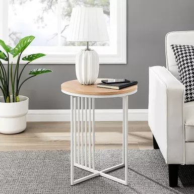 Rent to own Walker Edison - Modern Glam Minimal Round Side Table ...