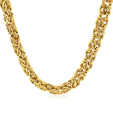 image of 14k Yellow Gold Byzantine Motif Chain Necklace (20 Inch) with sku:48776-20-rcj