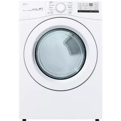 image of LG - 7.4 Cu. Ft. Stackable Electric Dryer with FlowSense - White with sku:dle3400w-almo