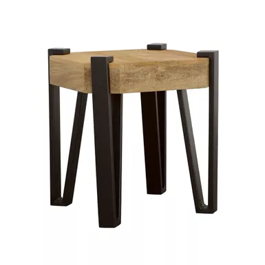 image of Winston Wooden Square Top End Table Natural and Matte Black with sku:724117-coaster