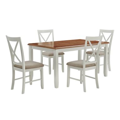 image of Andette 5PC Dining Set Brown with sku:pfxs1403-linon