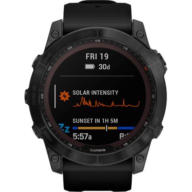 image of Garmin - fēnix 7X  Sapphire Solar GPS Smartwatch 51 mm Fiber-reinforced polymer - Black DLC Titanium with sku:bb21946622-6494386-bestbuy-garmin