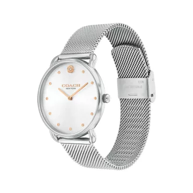 image of Coach - Ladies' Elliot Silver-Tone Stainless Steel Mesh Watch Silver Dial with sku:14504207-powersales