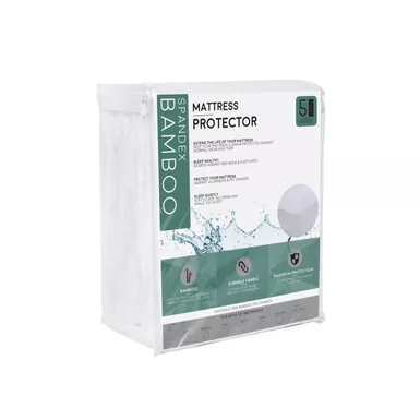 image of FlexSleep Bamboo Spandex King Split Mattress Protector with sku:810053691052-sby
