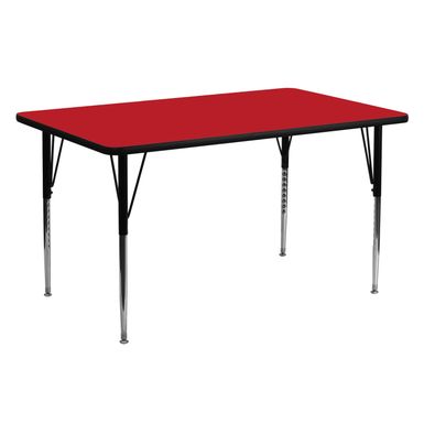 image of Rectangular HP Laminate Activity Table - Adjustable Legs - 24 x 60 - Red with sku:9d2phe3wff3roh8fdpsx4qstd8mu7mbs-overstock