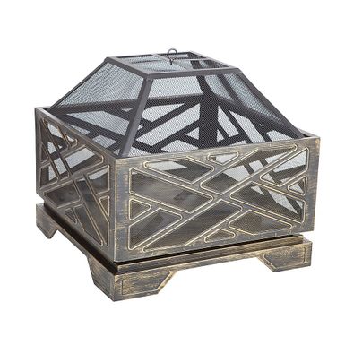 image of Fire Sense - Catalano Square Fire Pit - Antique bronze with sku:bb21183915-5729209-bestbuy-firesense