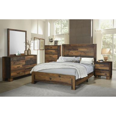 image of Sidney Queen Panel Bed Rustic Pine with sku:223141q-coaster