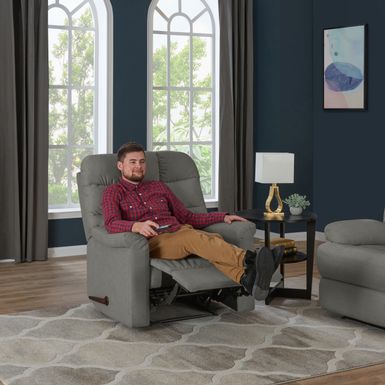 ProLounger Plush Low-Pile Velour Tufted Back Extra Large Wall Hugger Reclining Chair - Smoke Gray