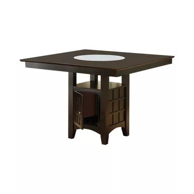 image of Gabriel Counter Height Dining Table with Storage Pedestal Base Cappuccino with sku:100438-coaster