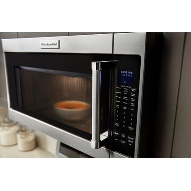 Alt View Zoom 22. Amana - 1.6 Cu. Ft. Over-the-Range Microwave - Black on stainless steel
