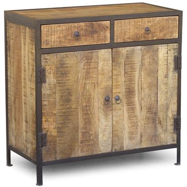 Handmade Timbergirl Industrial Reclaimed Wood and Iron Sideboard Cabinet (India) - Reclaimed wood and iron sideboard