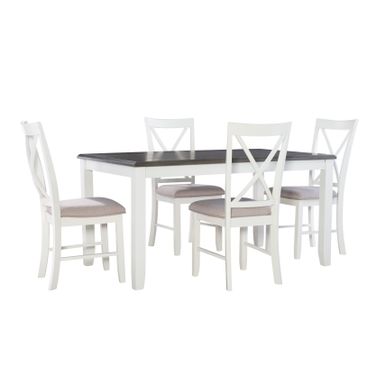 image of Andette 5PC Dining Set Gray with sku:pfxs1398-linon