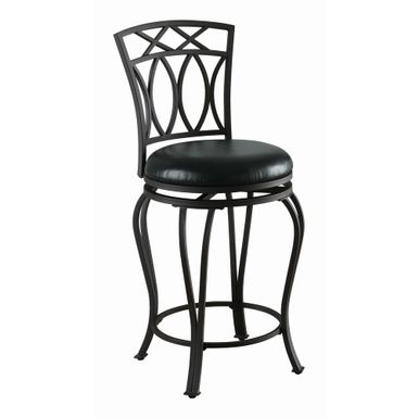 image of Upholstered Swivel Counter Height Stool Black with sku:122059-coaster
