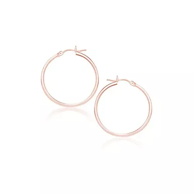 14k Rose Gold Polished Hoop Earrings (25 mm)